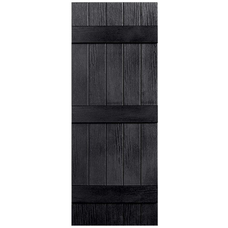 Alpha Shutters Three Batten, Five Board Closed Vinyl Shutters Pair